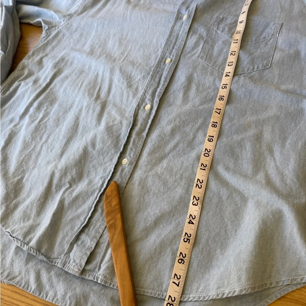 Vintage 90s DKNY Shirt denim chambray embroidered button front - Picture 9 of 9